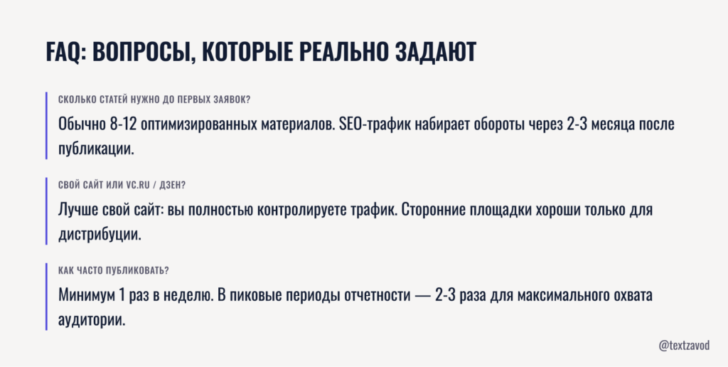 FAQ: вопросы, которые реально задают