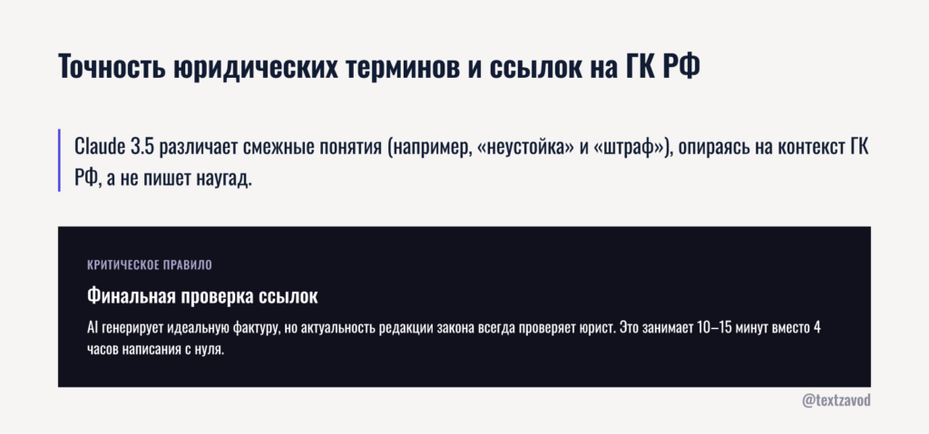 Точность юридических терминов и ссылок на ГК РФ