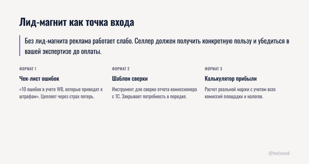 Лид-магнит как точка входа