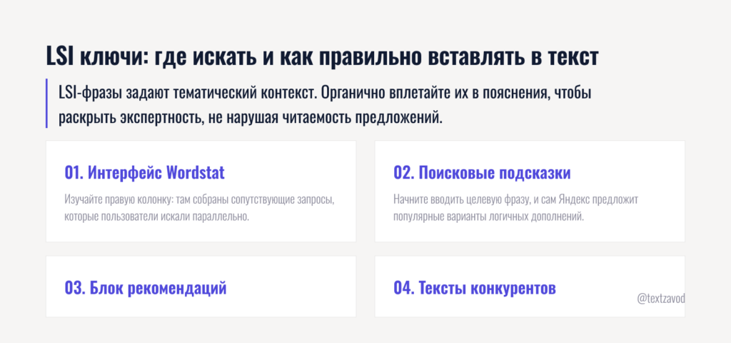 LSI ключи где искать и как правильно вставлять в текст