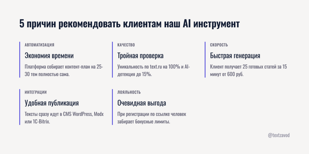 5 причин рекомендовать клиентам наш AI инструмент