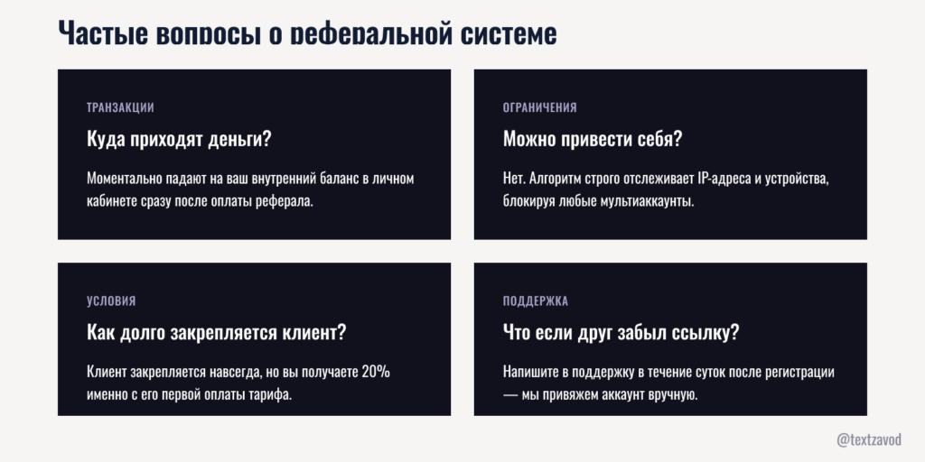 Частые вопросы о реферальной системе