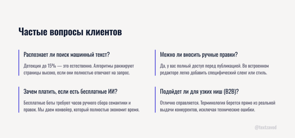Частые вопросы клиентов