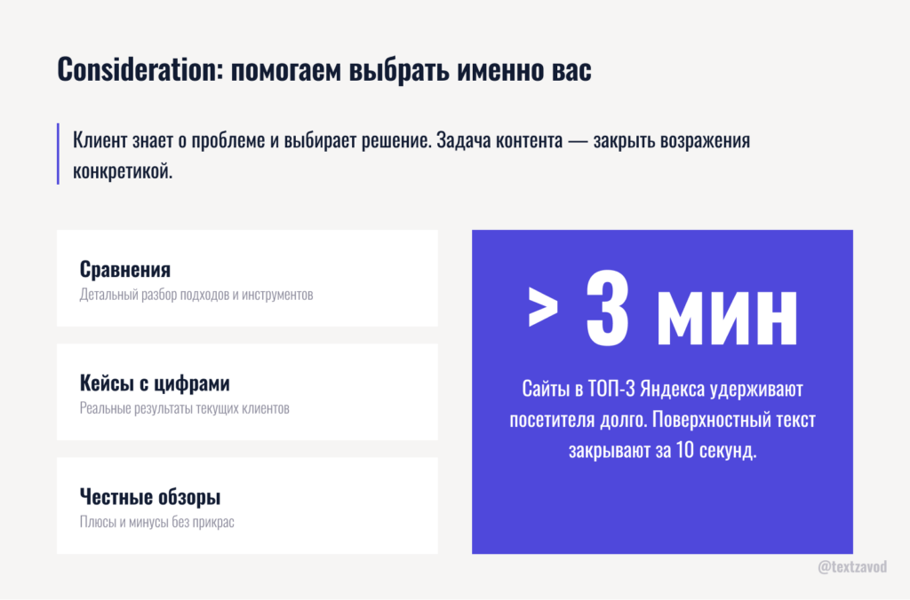 Consideration: помогаем выбрать именно вас