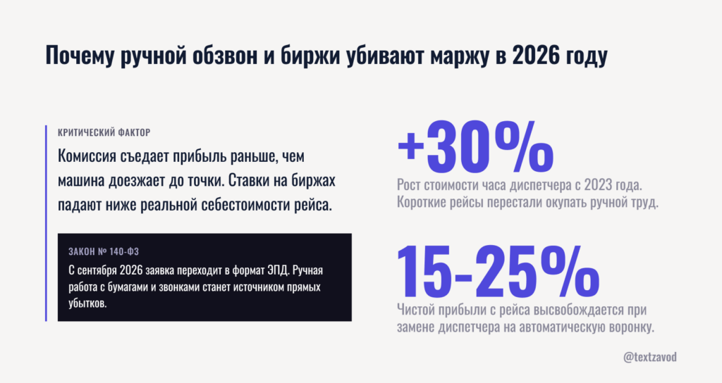 Почему ручной обзвон и биржи убивают маржу в 2026 году