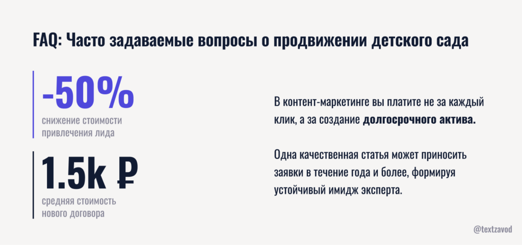 FAQ: Часто задаваемые вопросы о продвижении детского сада