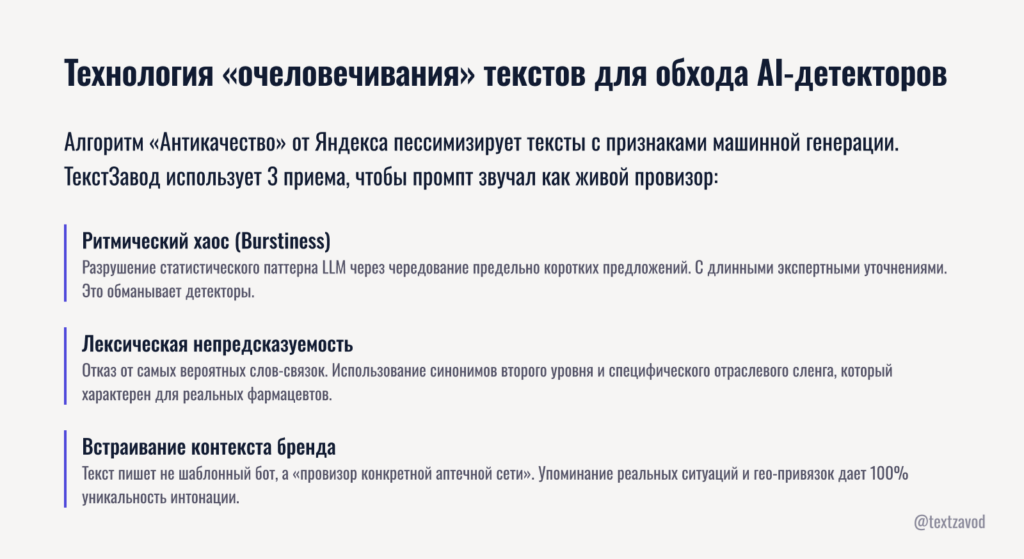 Технология «очеловечивания» текстов для обхода AI-детекторов
