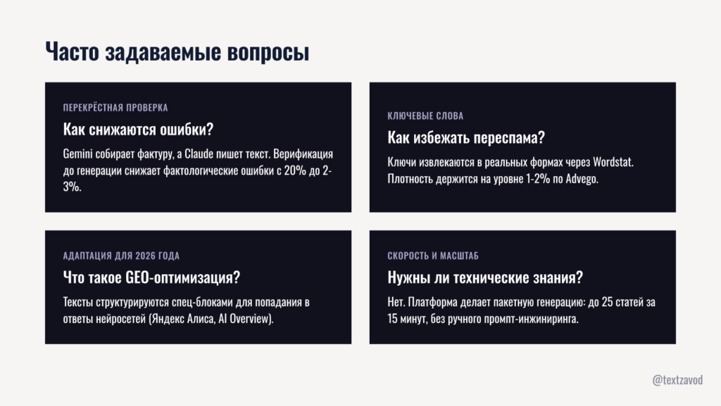 Часто задаваемые вопросы