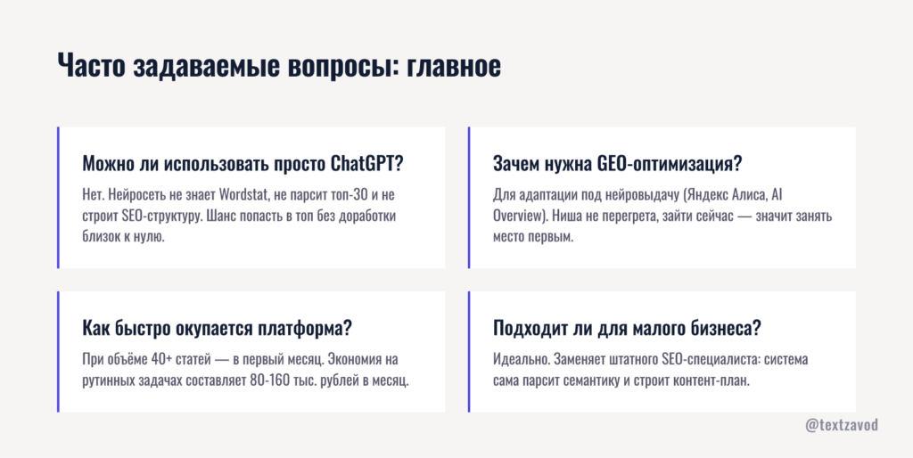Часто задаваемые вопросы