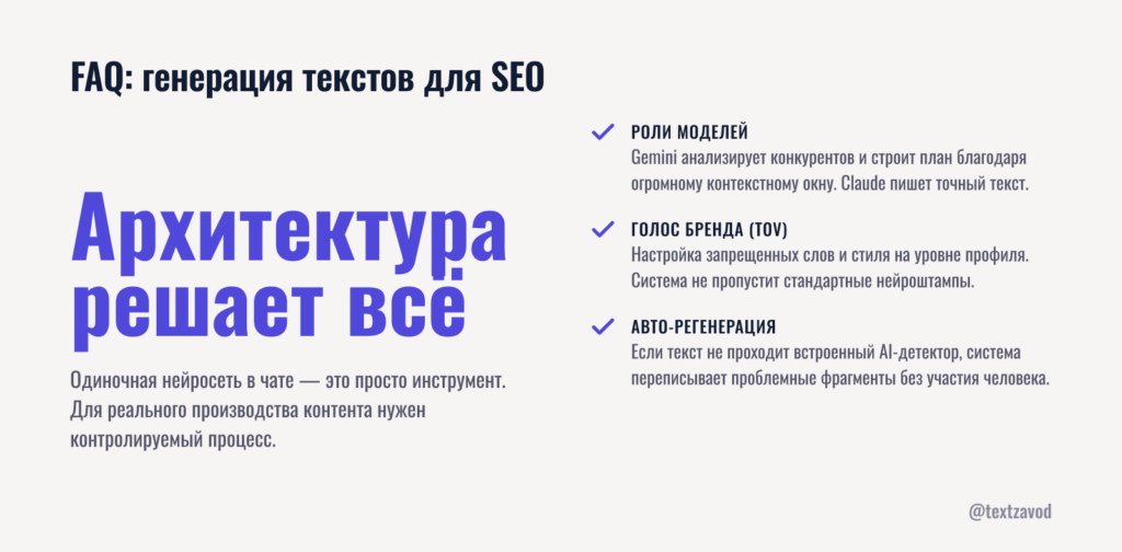 FAQ: вопросы о выборе модели и генерации текстов для SEO