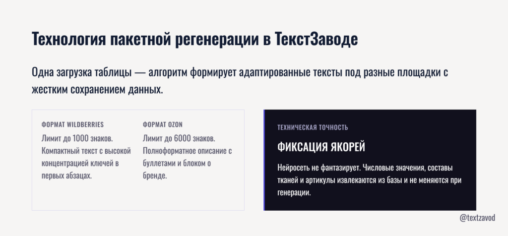 Технология пакетной регенерации в ТекстЗаводе