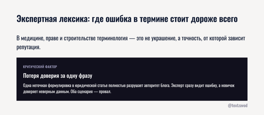 Экспертная лексика: где ошибка в термине стоит дороже всего