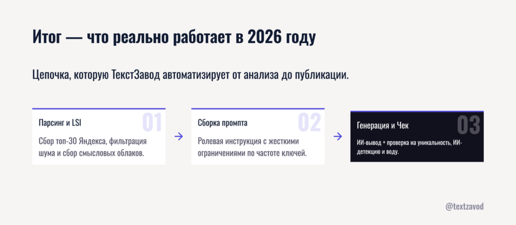 Итог — что реально работает в 2026 году