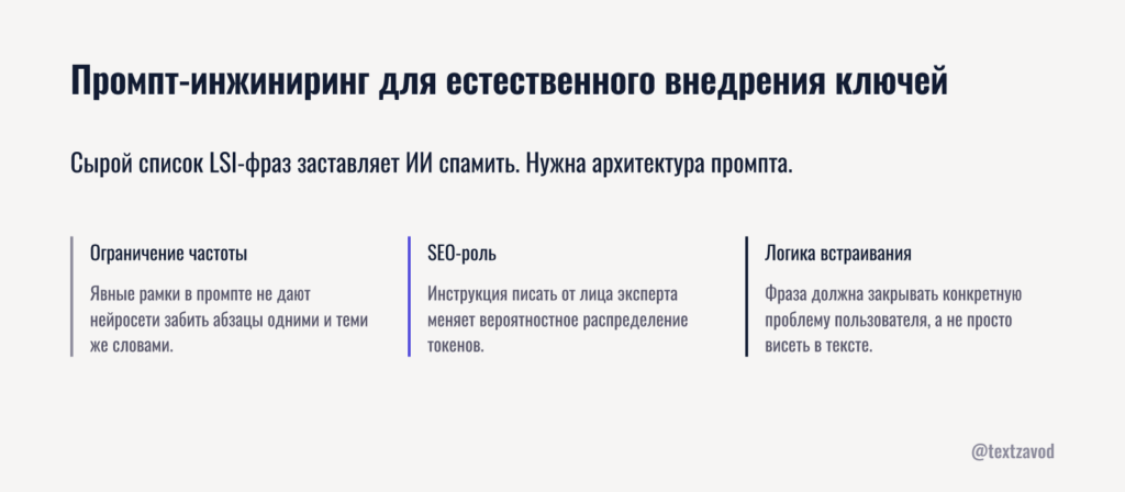 Промпт-инжиниринг для естественного внедрения ключей
