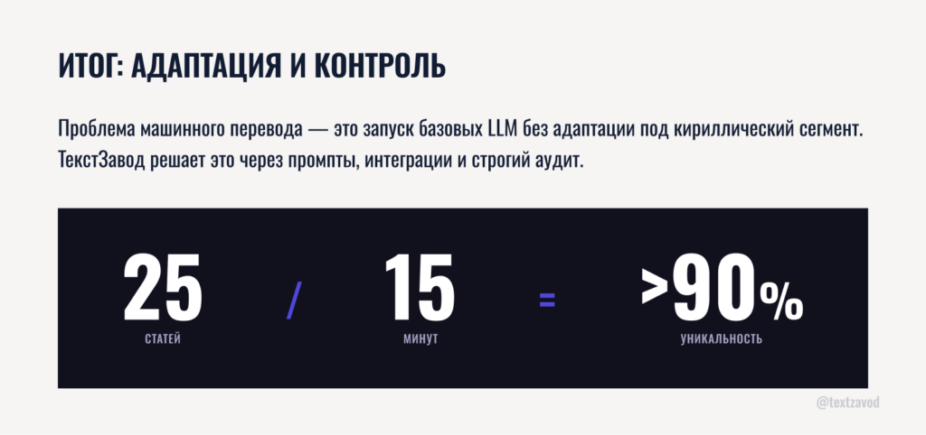 ИТОГ: АДАПТАЦИЯ И КОНТРОЛЬ