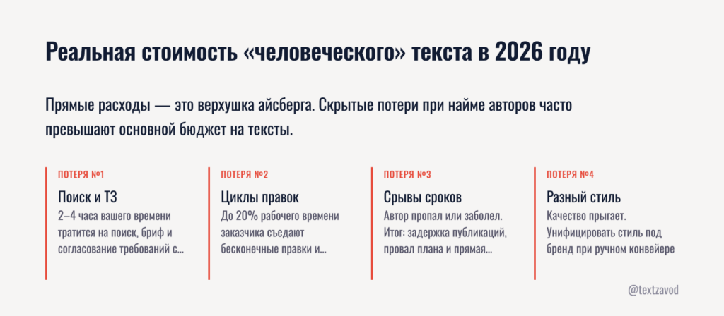 Реальная стоимость «человеческого» текста в 2026 году