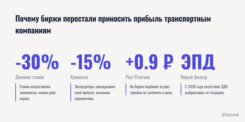 Почему биржи перестали приносить прибыль транспортным компаниям
