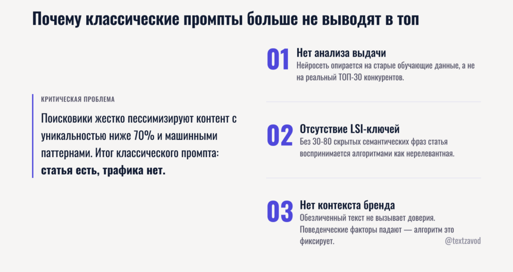 Почему классические промпты больше не выводят в топ