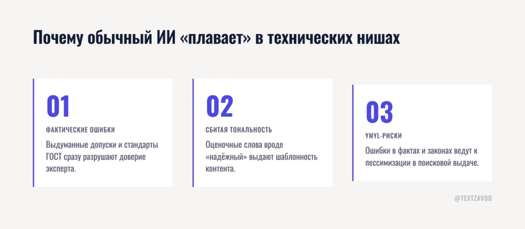 Почему обычный ИИ «плавает» в технических нишах