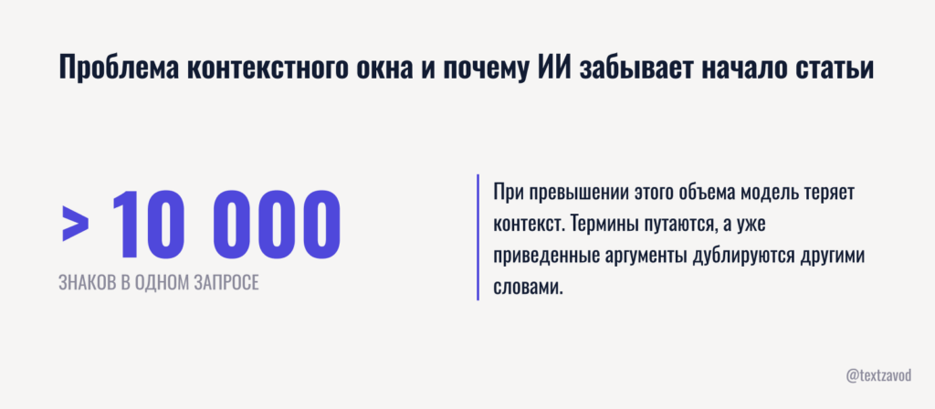 Проблема контекстного окна и почему ИИ забывает начало статьи