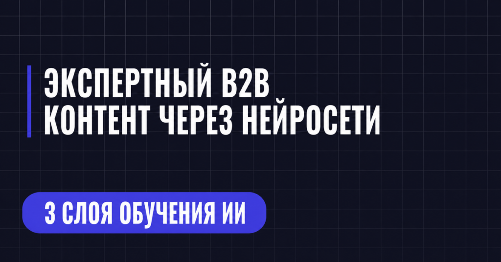 ЭКСПЕРТНЫЙ В2В
КОНТЕНТ ЧЕРЕЗ НЕЙРОСЕТИ