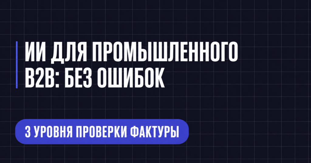 ИИ ДЛЯ ПРОМЫШЛЕННОГО
В2В: БЕЗ ОШИБОК