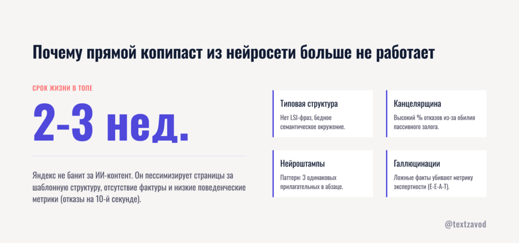 Почему прямой копипаст из нейросети больше не работает