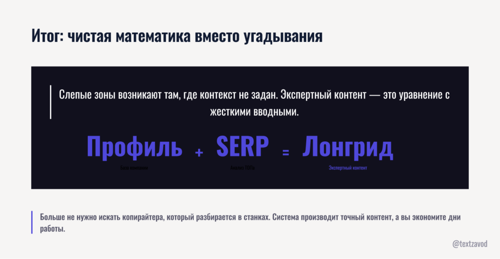 Итог: чистая математика вместо угадывания