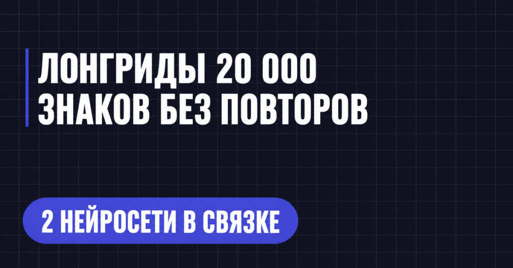 ЛОНГРИДЫ 20 000
ЗНАКОВ БЕЗ ПОВТОРОВ