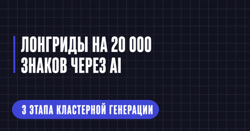 ЛОНГРИДЫ НА 20 000
ЗНАКОВ ЧЕРЕЗ АГ
