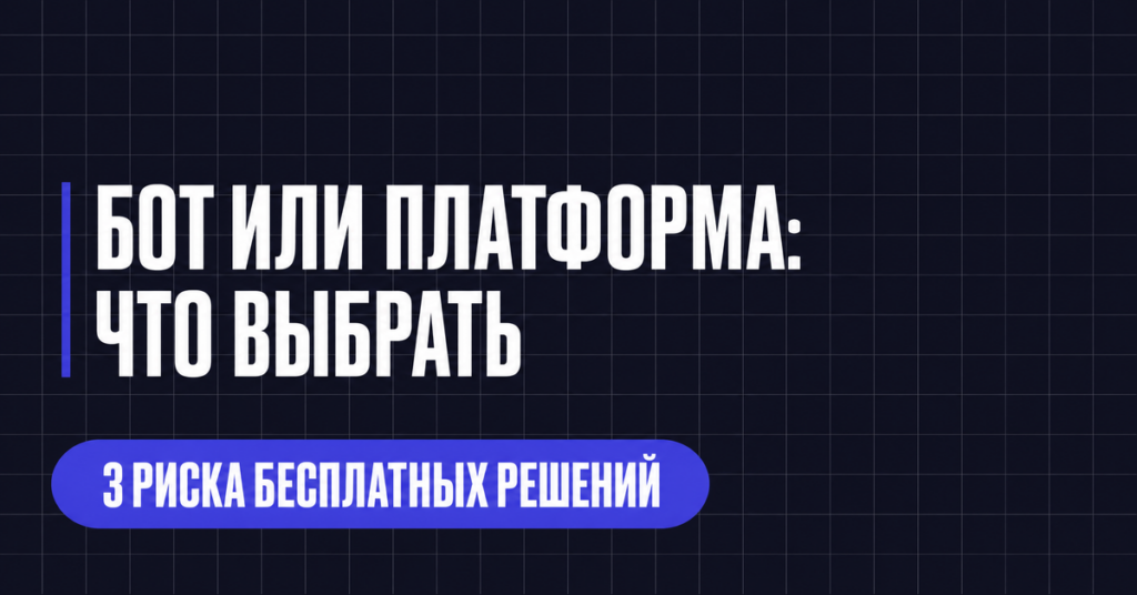 БОТ ИЛИ ПЛАТФОРМА:
ЧТО ВЫБРАТЬ