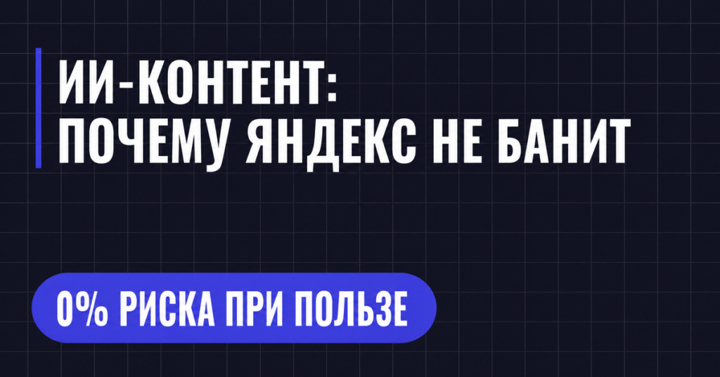 ИИ-КОНТЕНТ:
ПОЧЕМУ ЯНДЕКС НЕ БАНИТ