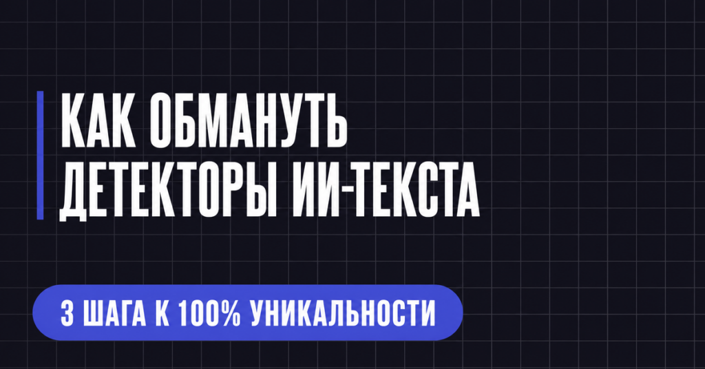 КАК ОБМАНУТЬ
ДЕТЕКТОРЫ ИИ ТЕКСТА