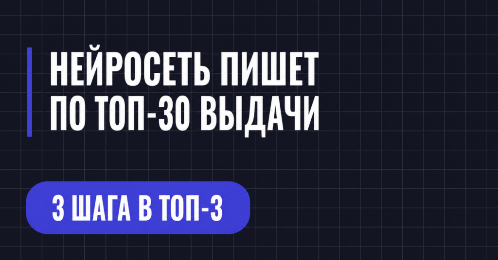 НЕЙРОСЕТЬ ПИШЕТ ПО ТОП-30 ВЫДАЧИ