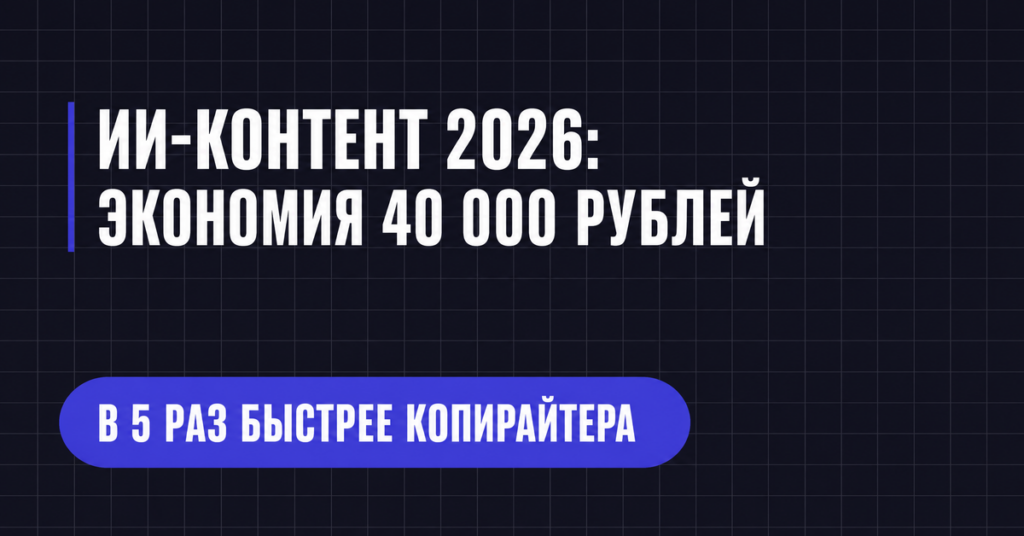 ИИ-КОНТЕНТ 2026:
ЭКОНОМИЯ 40 000 РУБЛЕЙ