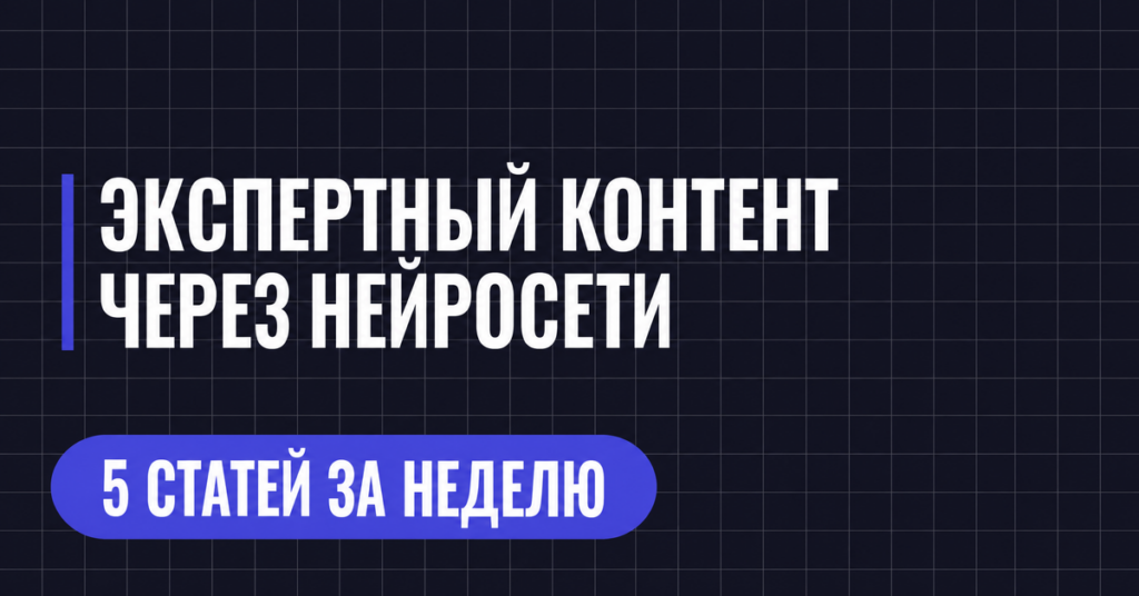 ЭКСПЕРТНЫЙ КОНТЕНТ
ЧЕРЕЗ НЕЙРОСЕТИ