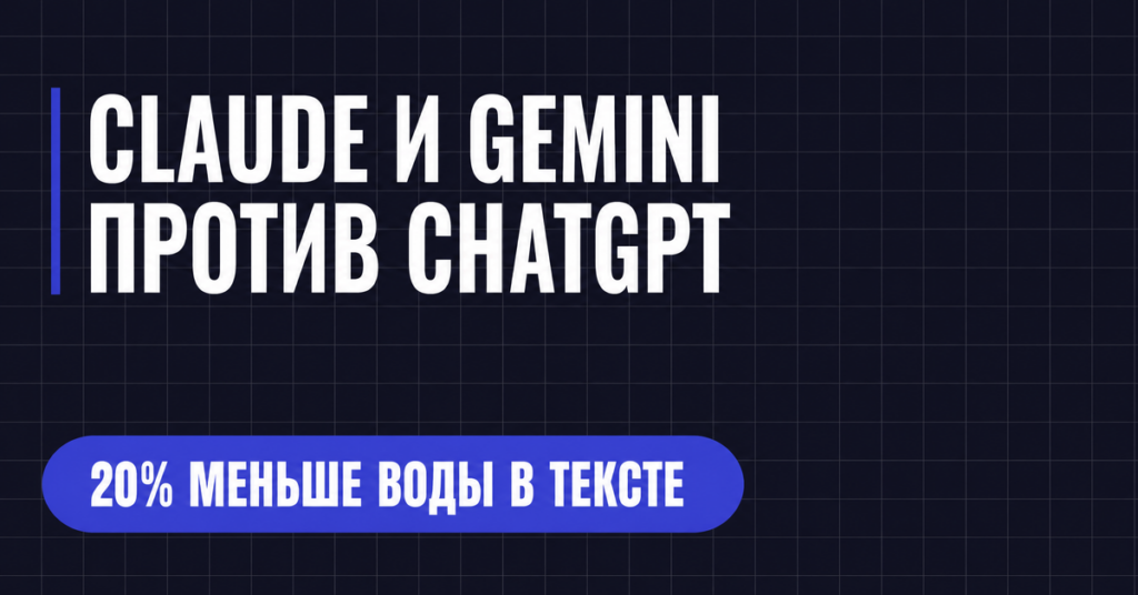 CLAUDE И GEMINI
ПРОТИВ CHATGPT