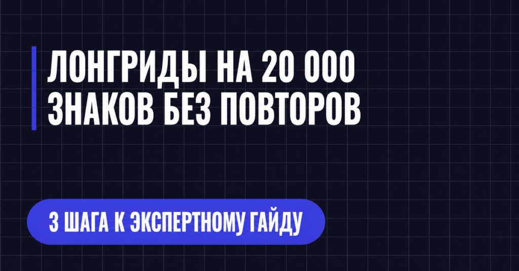 ЛОНГРИДЫ НА 20 000
ЗНАКОВ БЕЗ ПОВТОРОВ