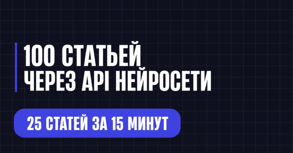 100 СТАТЬЕЙ
ЧЕРЕЗ АРІ НЕЙРОСЕТИ