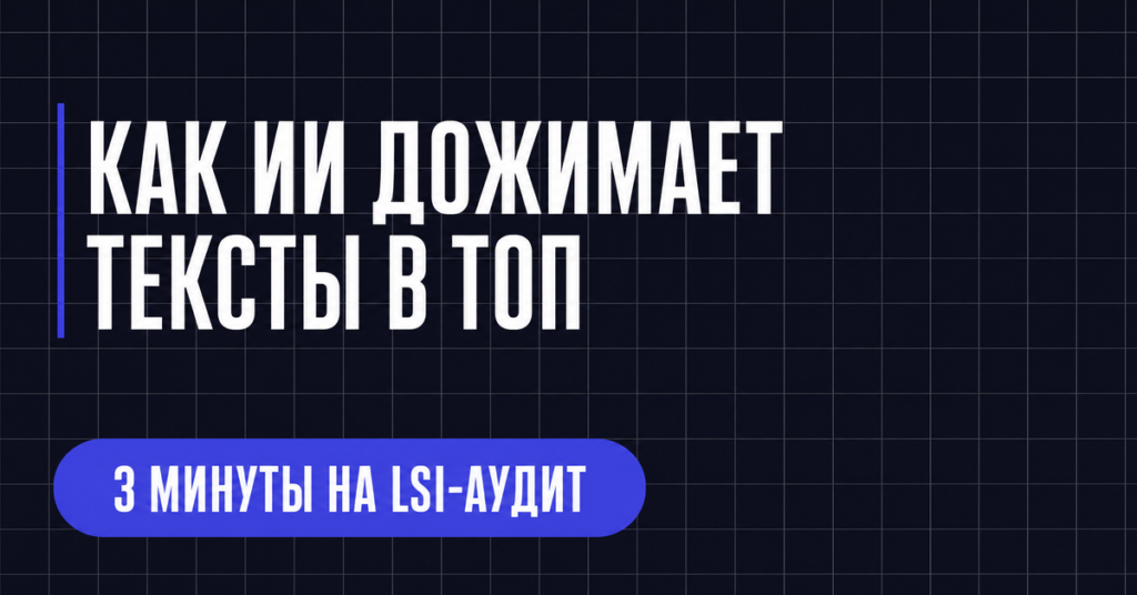 КАК ИИ ДОЖИМАЕТ
ТЕКСТЫ В ТОП
