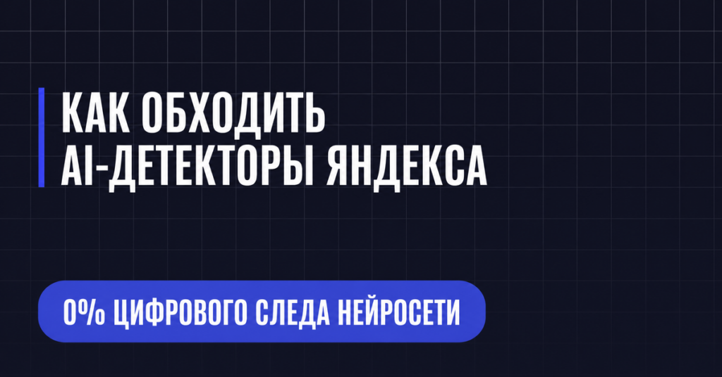 КАК ОБХОДИТЬ
AI-ДЕТЕКТОРЫ ЯНДЕКСА