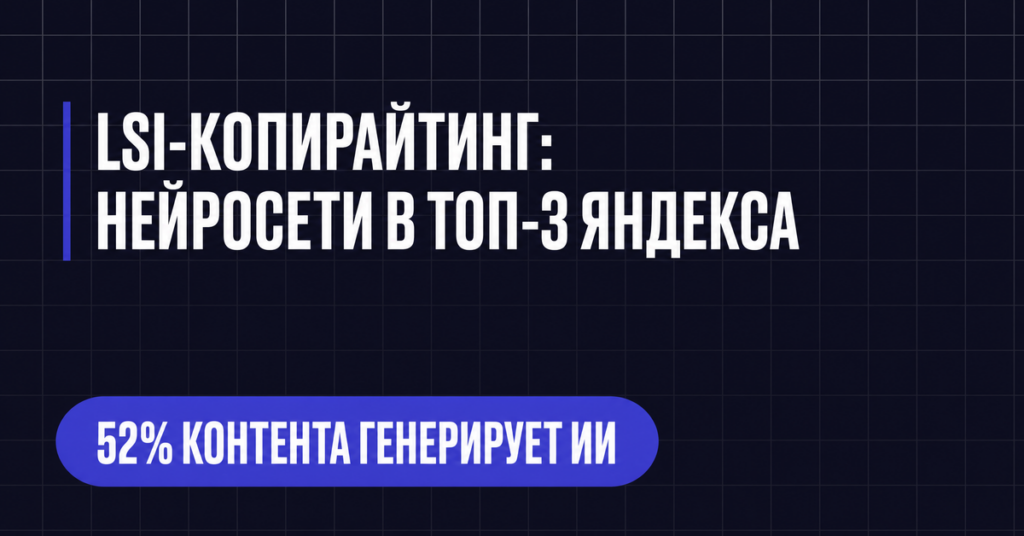 LSI-КОПИРАЙТИНГ:
НЕЙРОСЕТИ В ТОП-З ЯНДЕКСА