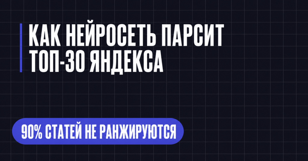 КАК НЕЙРОСЕТЬ ПАРСИТ
ТОП-30 ЯНДЕКСА