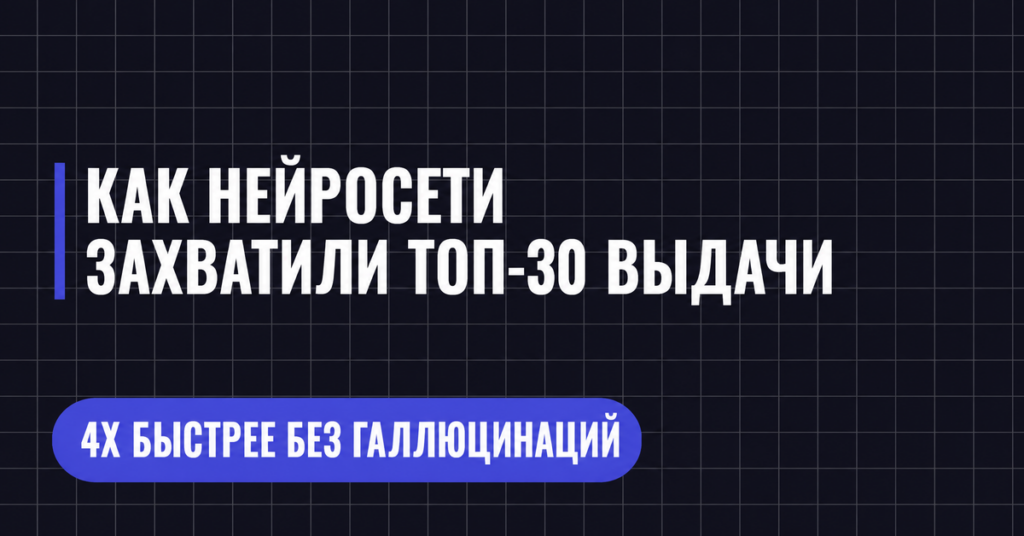 КАК НЕЙРОСЕТИ
ЗАХВАТИЛИ ТОП-30 ВЫДАЧИ