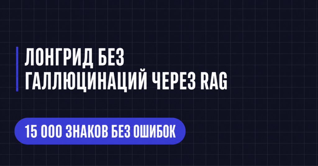 ЛОНГРИД БЕЗ
ГАЛЛЮЦИНАЦИЙ ЧЕРЕЗ RAG