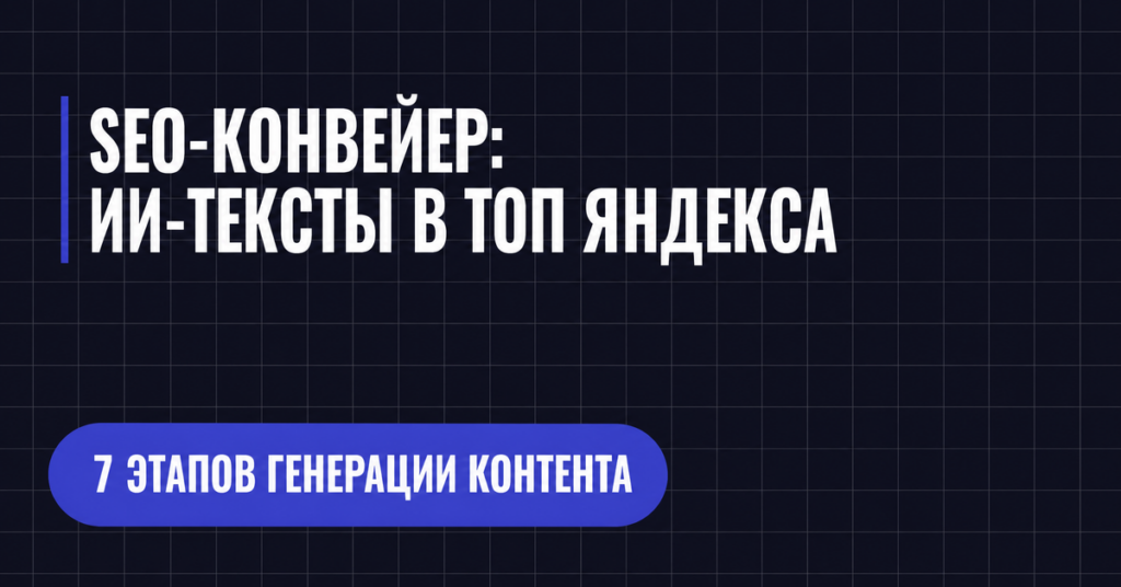 SEO-КОНВЕЙЕР:
ИИ-ТЕКСТЫ В ТОП