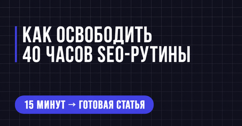 КАК ОСВОБОДИТЬ
40 ЧАСОВ SEO-РУТИНЫ