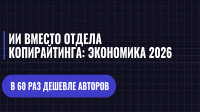 ИИ ВМЕСТО ОТДЕЛА КОПИРАЙТИНГА: ЭКОНОМИКА 2026