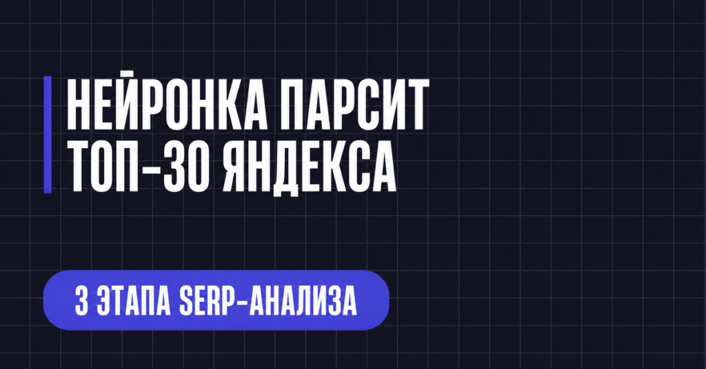 НЕЙРОНКА ПАРСИТ ТОП-30 ЯНДЕКСА