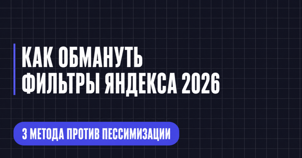 КАК ОБМАНУТЬ
ФИЛЬТРЫ ЯНДЕКСА 2026